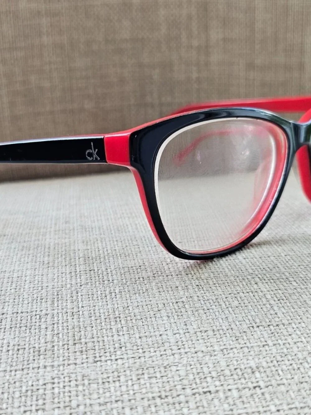 Calvin Klein Eyeglasses Frame Black/Red Tone Eyewear Glasses Frame only Read des